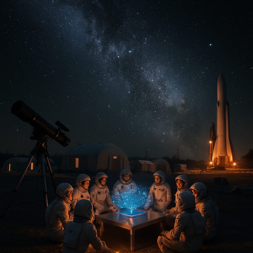 Cosmic color palette inspiration with stars and gradients